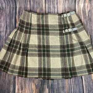 Wool Blend Pleated Skirt